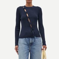 Samsoe Samsoe Salori Navy Sweater Long Sleeve Top 