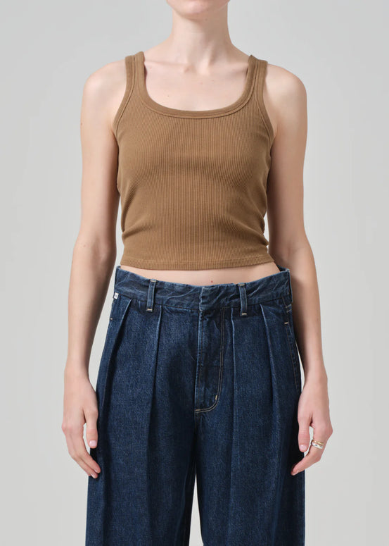 Faye tank top in sandie - citizens of humanity tank top - ribbed tank 