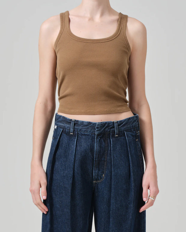 Faye tank top in sandie - citizens of humanity tank top - ribbed tank 