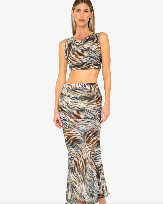Just Be Queen Sevvy Print Skirt 