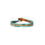 Turquoise woven bracelet with 18K gold plated sterling silver nuggets and button