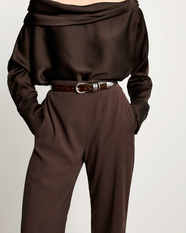 dehanche - déhanche belt - hollyhock croc brown silver