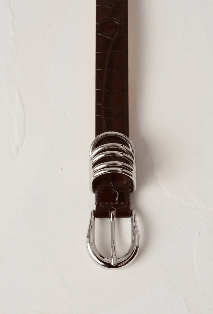 dehanche - déhanche belt - hollyhock croc brown silver