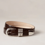 dehanche - déhanche belt - hollyhock croc brown silver