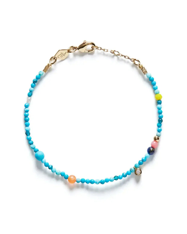 Dotty Gemstone Multi Beaded Bracelet Anni lu - beaded bracelet  Glass Beads, Cultured Freshwater Pearls, Cubic Zirconia, Agate, Kallaite, Dyed Sea Bamboo, Lazurite & Topaz