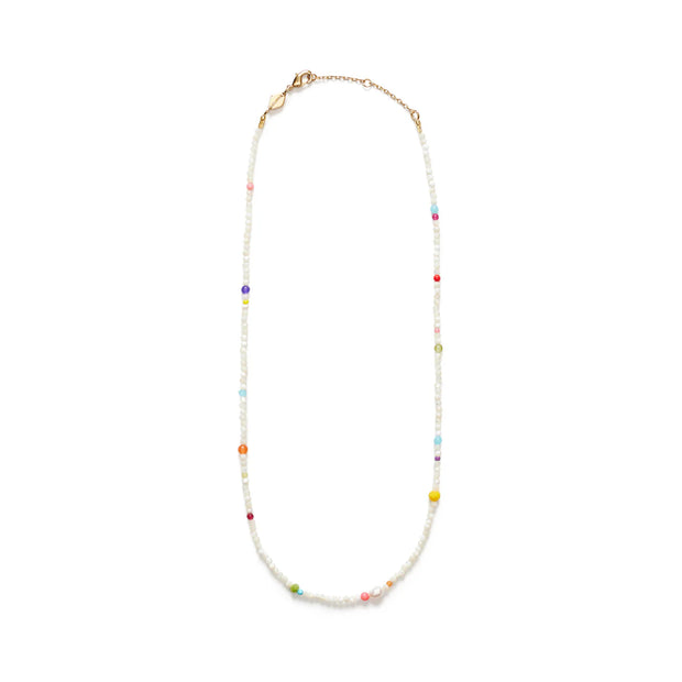 Confetti Gem Necklace Anni Lu - Shell (MOP), Sea Bamboo (Ecklonia Maximal, Amethyst, Jade, Composite Turquoise, Jasper and Glass Beads necklace