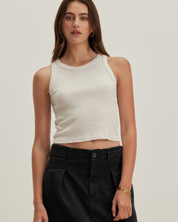 Velvet by Graham and Spencer Harla Cropped Ribbed Tank 