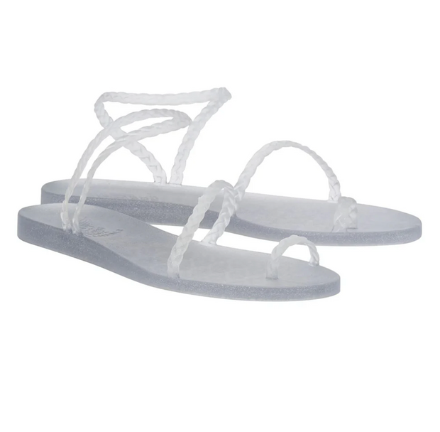 Eleftheria Jelly Sandal | Clear Silver Glitter