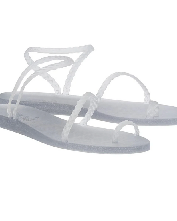 Eleftheria Jelly Sandal | Clear Silver Glitter
