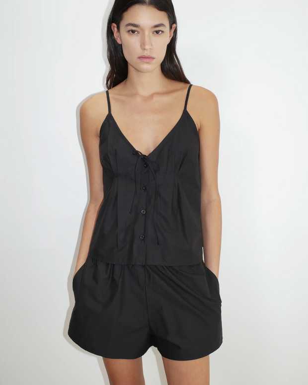 Deiji Studios Placket Short Set Black