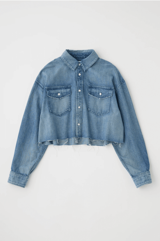 Moussy Vintage Manorhaven Cropped Denim Shirt 