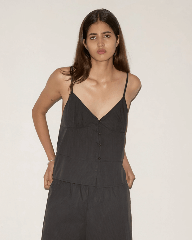 Deiji Studios Seam Top in Black Stripe