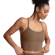 Beyond Yoga Spacedye Slim Racer Back Cropped Tank in True Chocolate Heather 