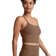Beyond Yoga Spacedye Slim Racer Back Cropped Tank in True Chocolate Heather 