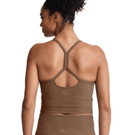 Beyond Yoga Spacedye Slim Racer Back Cropped Tank in True Chocolate Heather 