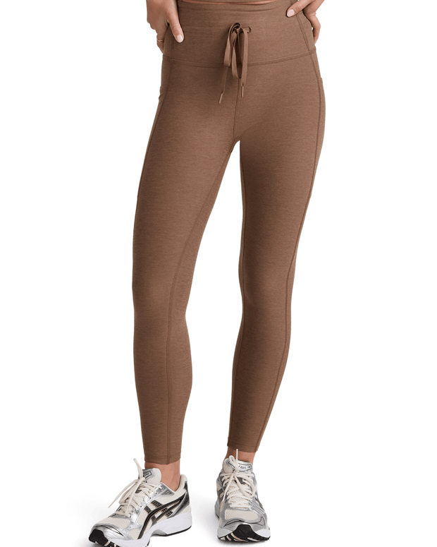 Beyond Yoga Spacedye Go Pocket Midi Wedding in True Chocolate Heather 