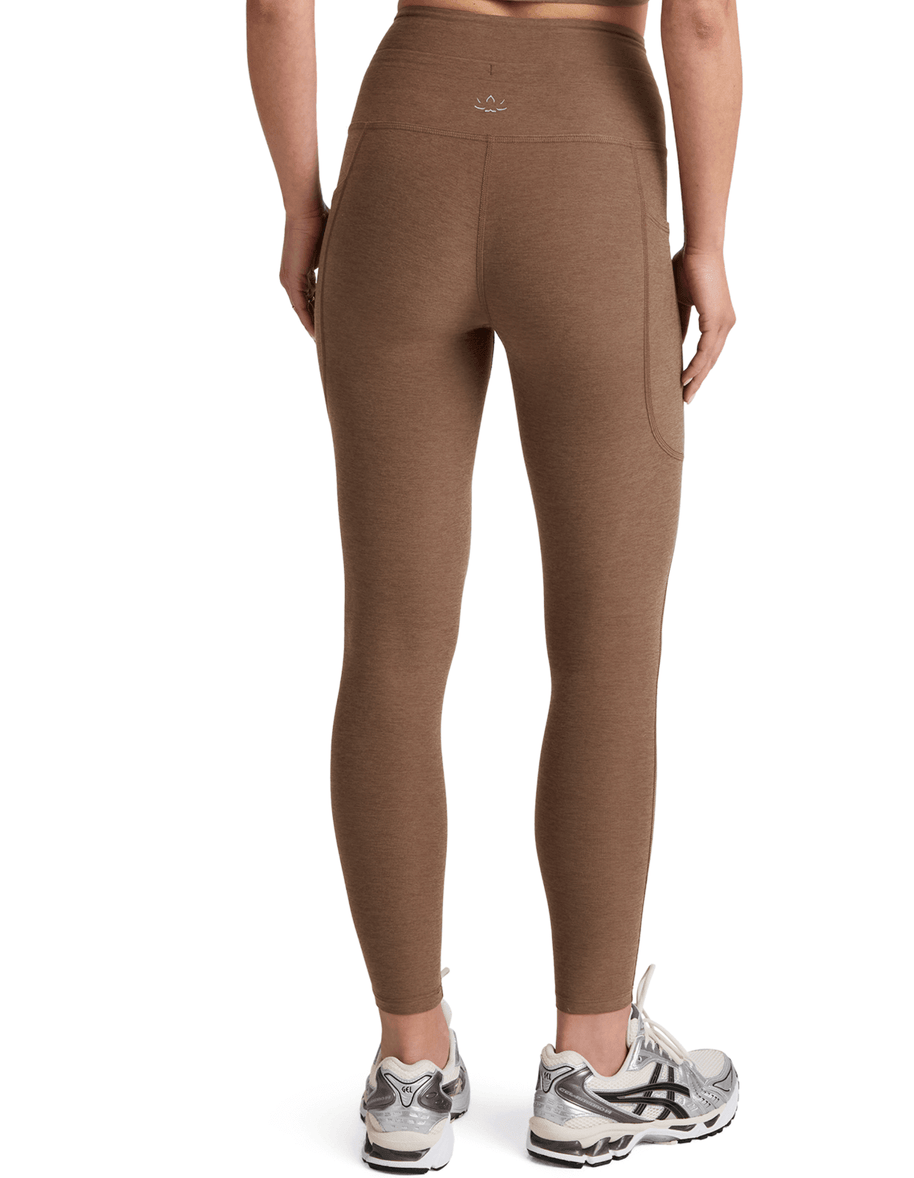 Beyond Yoga Spacedye Go Pocket Midi Wedding in True Chocolate Heather 