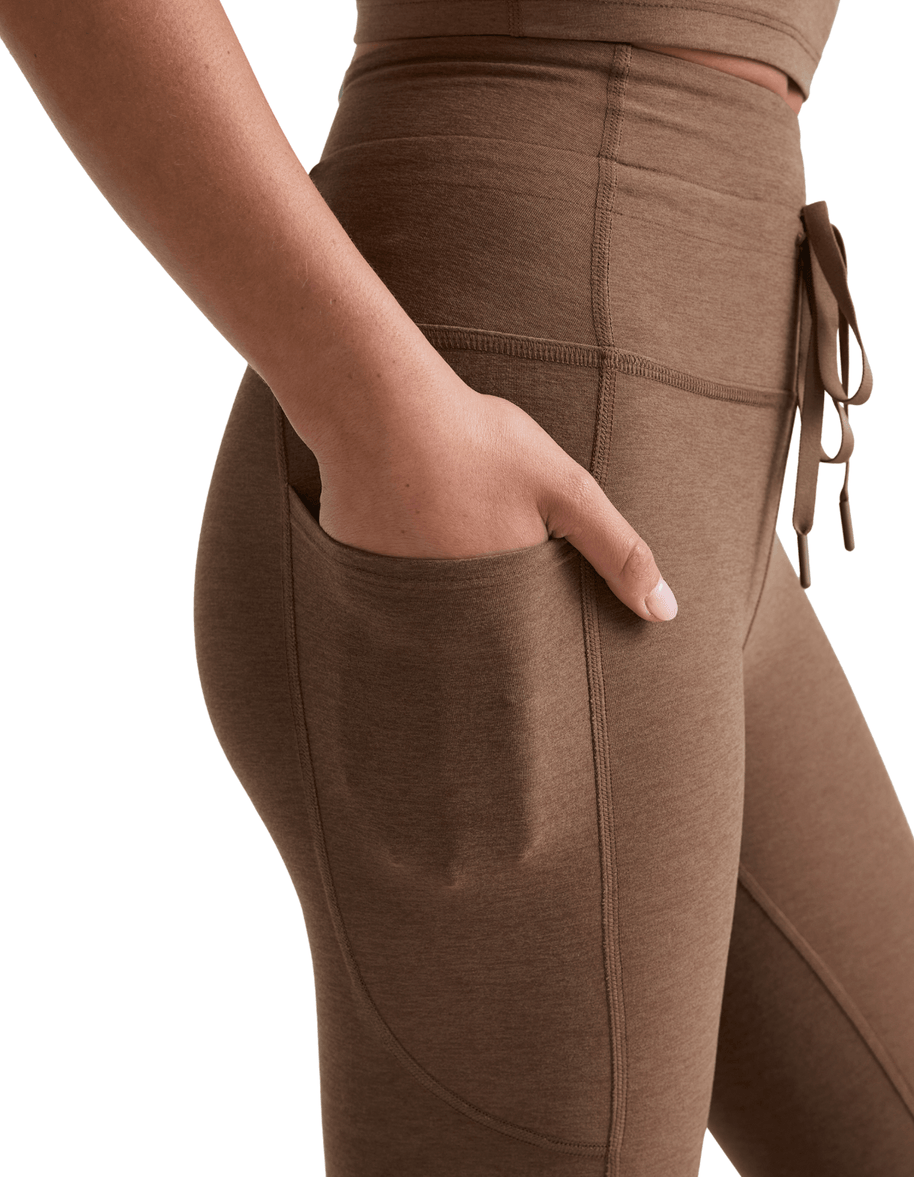 Beyond Yoga Spacedye Go Pocket Midi Wedding in True Chocolate Heather 