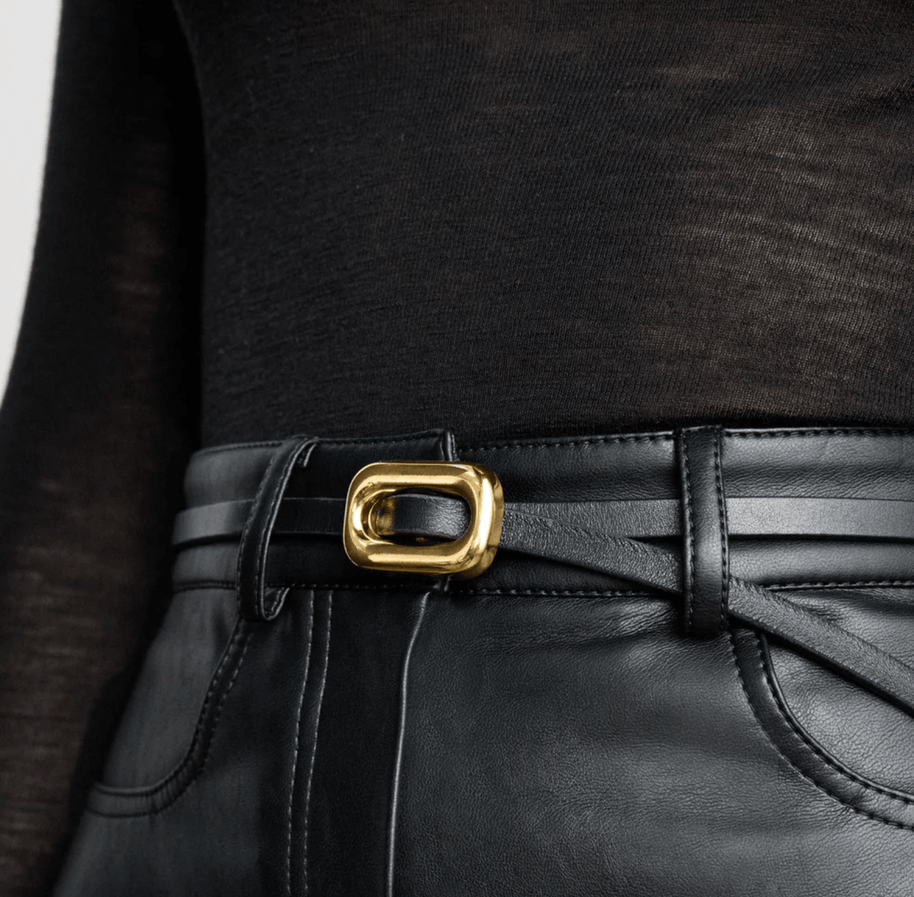 Venura Belt | Black & 24k Gold
