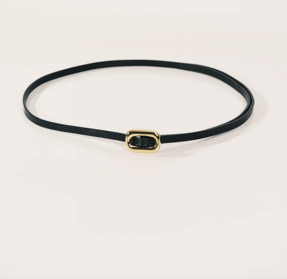 Venura Belt | Black & 24k Gold