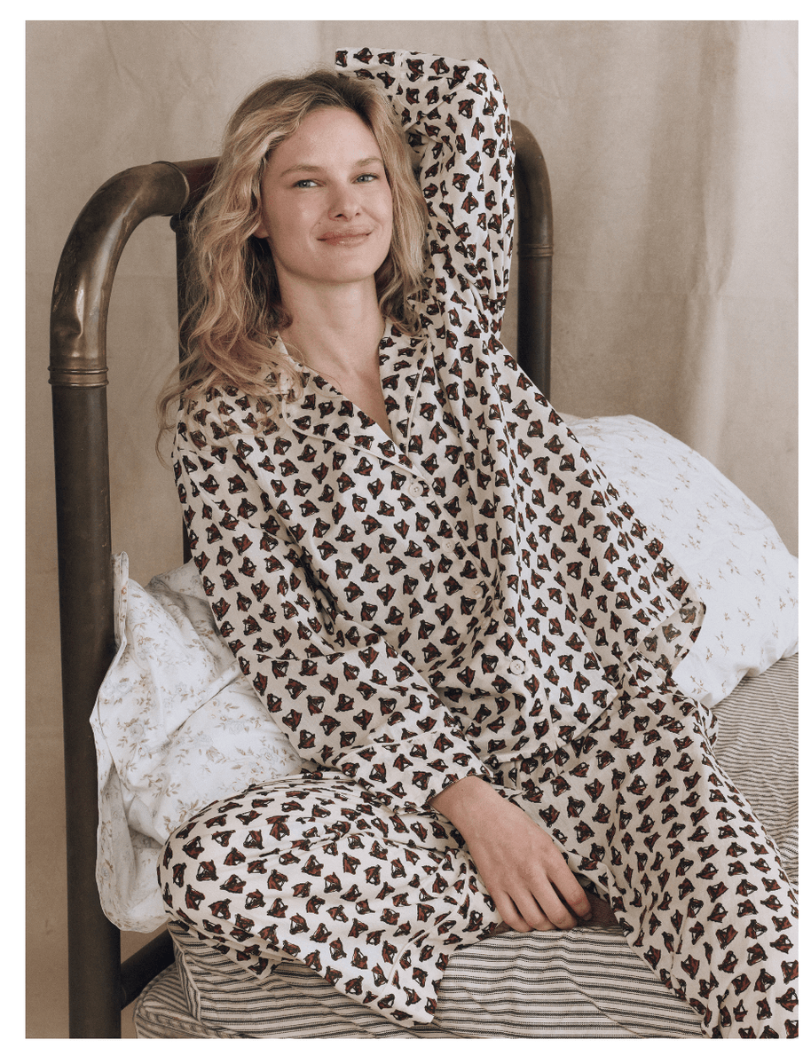 The Great East Sleep Pant Cream Horse Medallion 