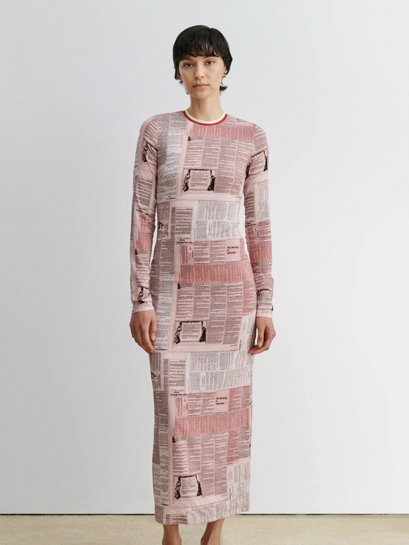 Rachel Comey Alma Newspaper Dress Long Sleeve Dress