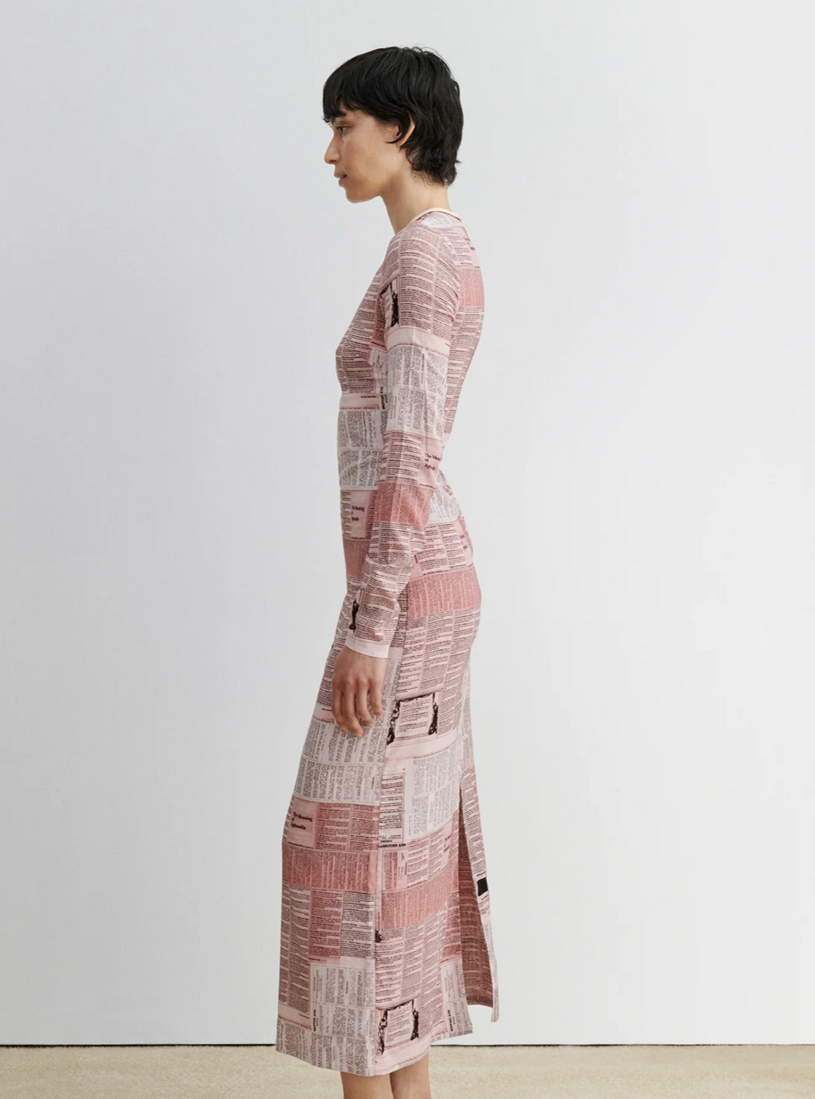 Rachel Comey Alma Newspaper Dress Long Sleeve Dress
