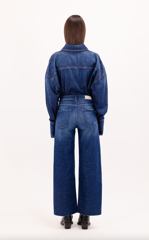 Angie Cropped Flare Jean Icon Denim Dark Denim