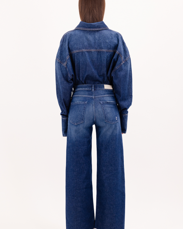 Angie Cropped Flare Jean Icon Denim Dark Denim