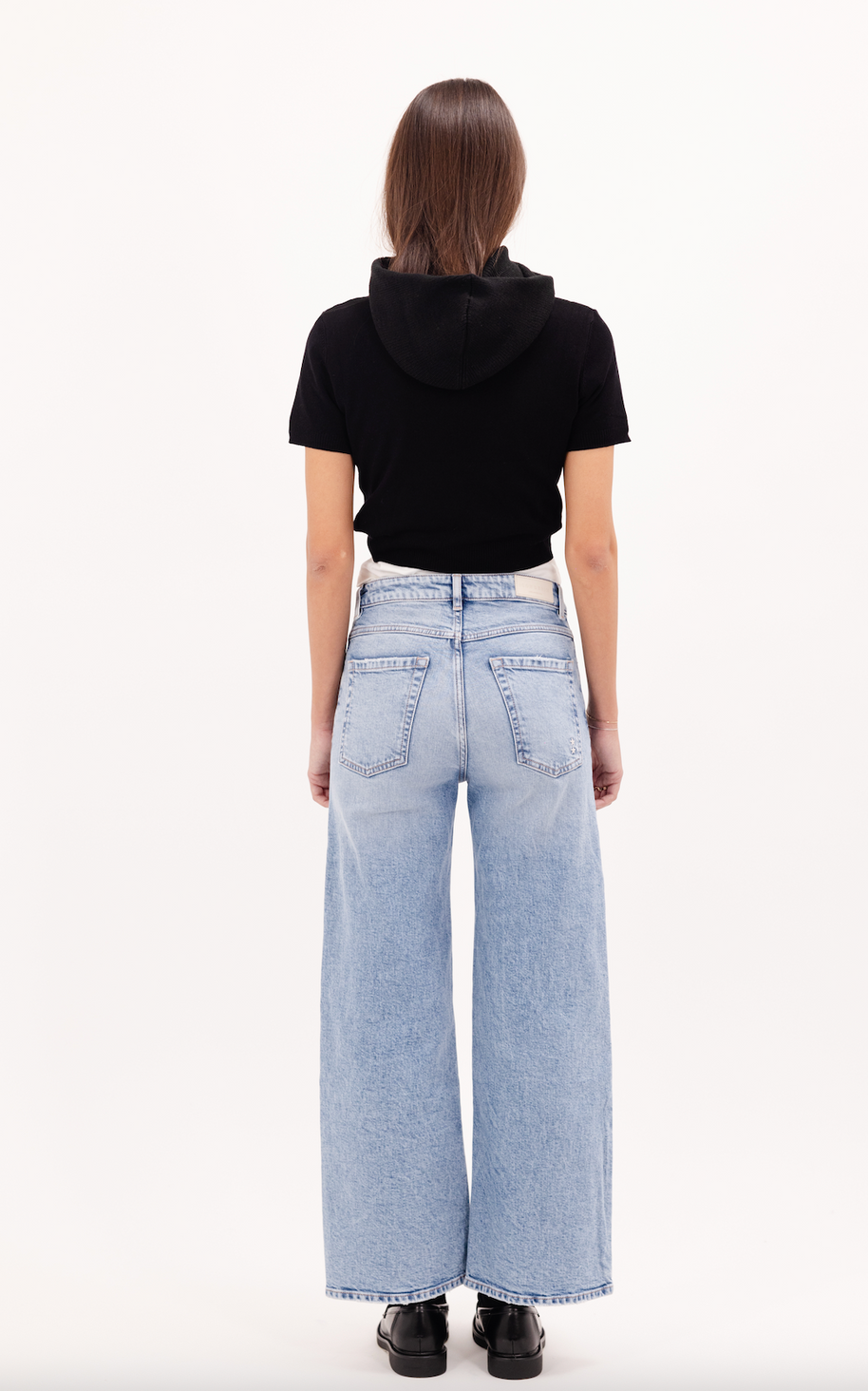 Icon Denim Angie Cropped Flare Jean in Sky Blue