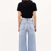Icon Denim Angie Cropped Flare Jean in Sky Blue