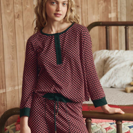 The Crop Sleep Henley | Daisy Tie Print