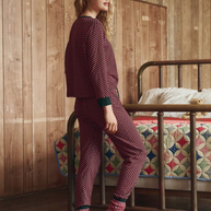 The Crop Sleep Henley | Daisy Tie Print