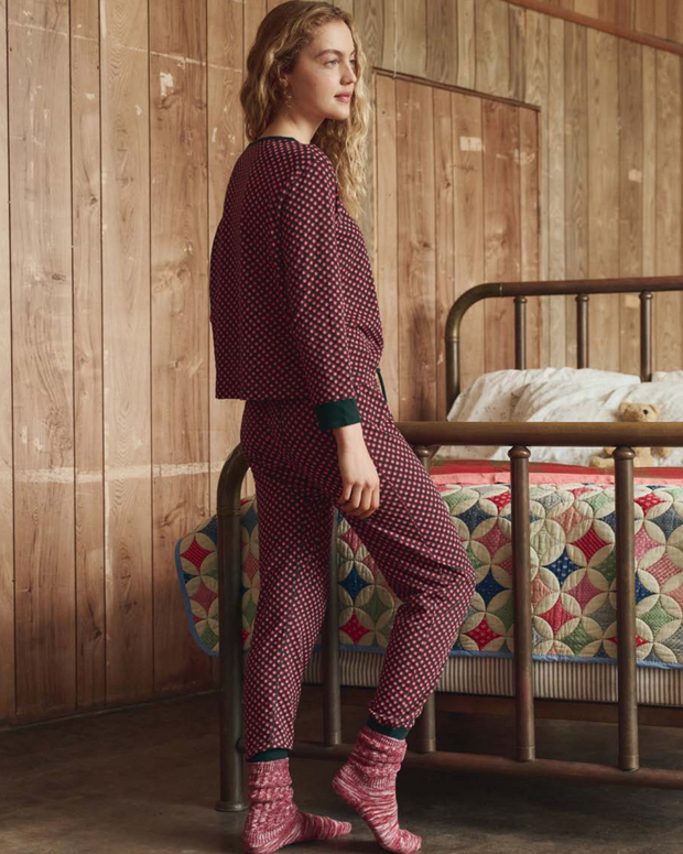The Crop Sleep Henley | Daisy Tie Print