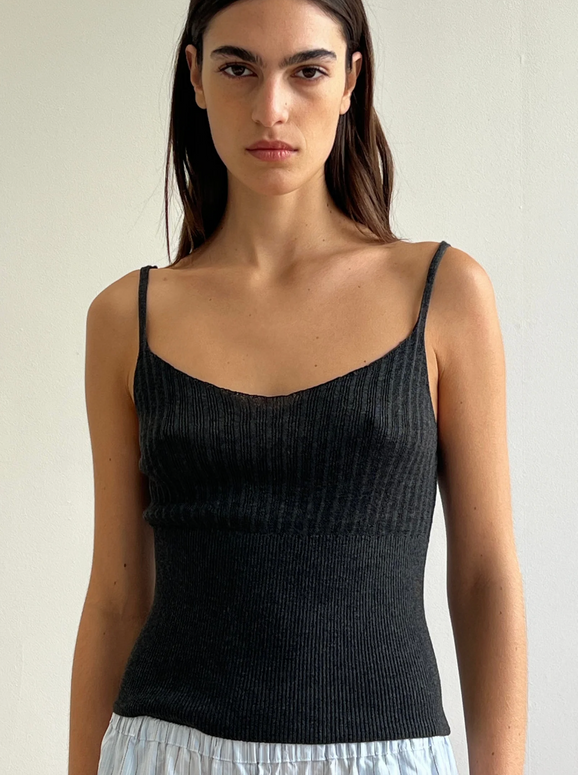 Ribbed Tank | Dark Charcoal