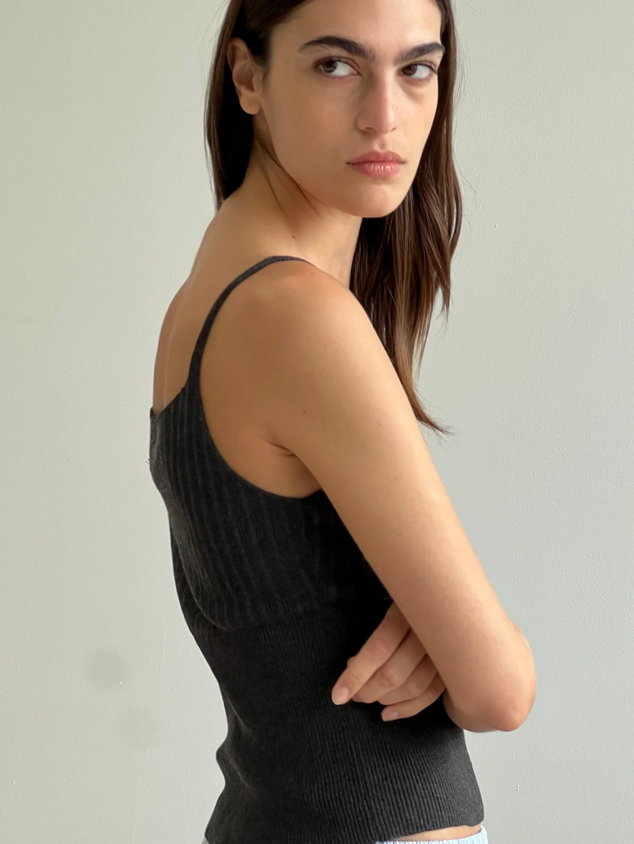 Ribbed Tank | Dark Charcoal