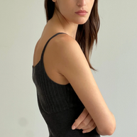 Ribbed Tank | Dark Charcoal