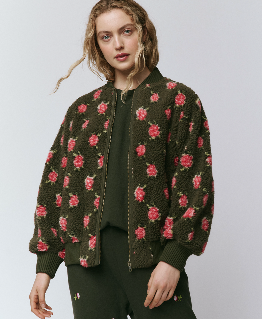 The Zip Front Plush Bomber Jacket