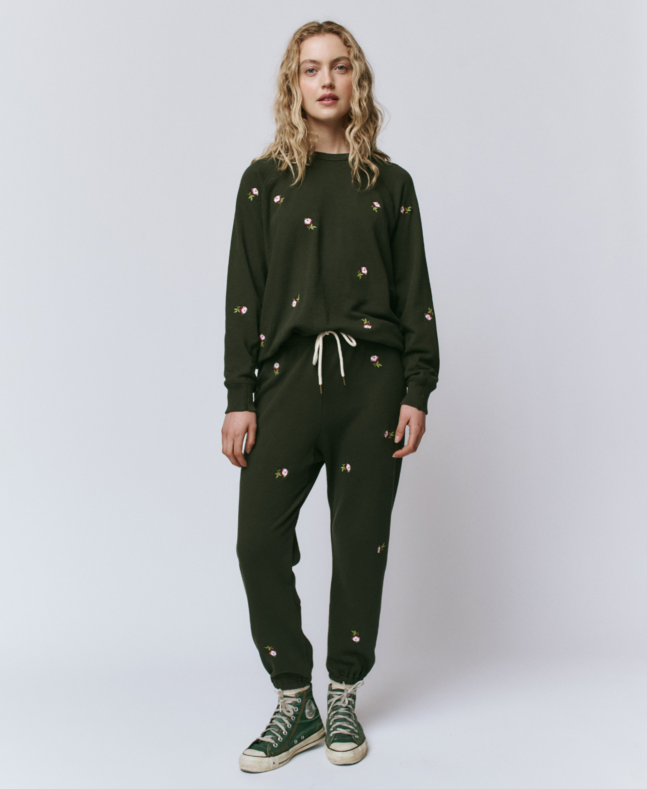 The Stadium Sweatshirt | Embroidered Roses