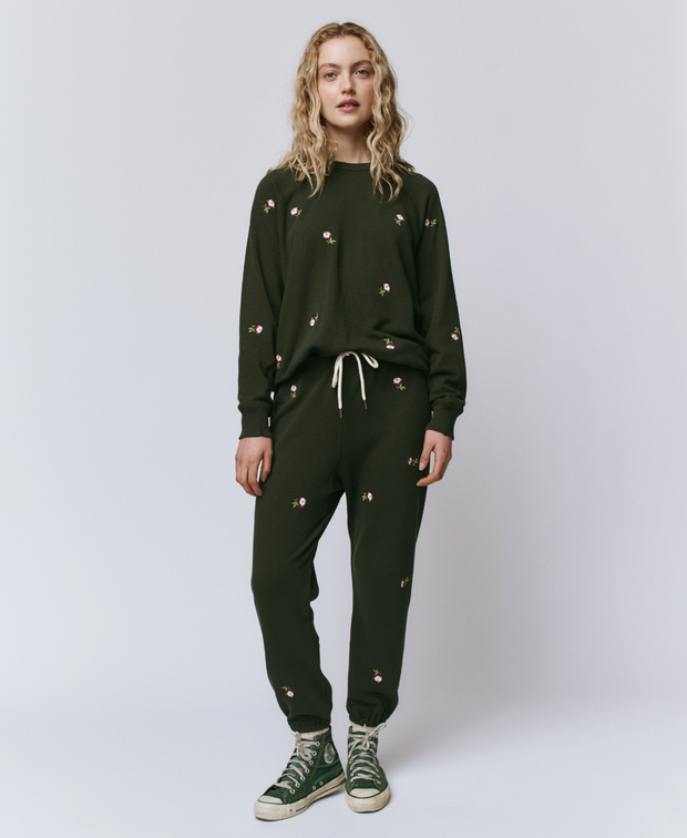 The Stadium Sweatshirt | Embroidered Roses