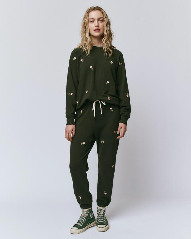 The Stadium Sweatshirt | Embroidered Roses