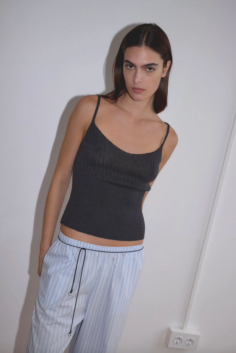 Ribbed Tank | Dark Charcoal