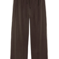 The Silk Stripe Crop Pant | Espresso