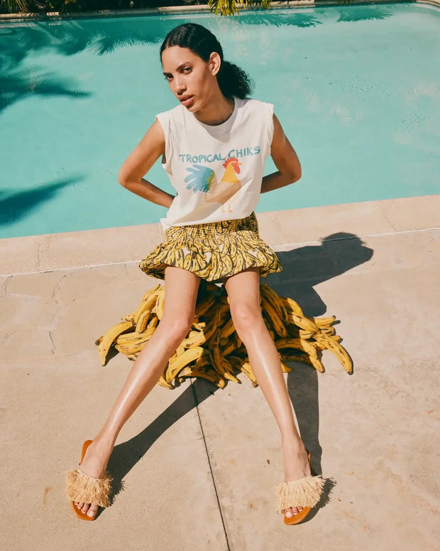 Sancho Poplin SIMONMILLER Skirt Yellow Bananas Bubble Skirt SIMON MILLER 