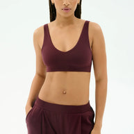 Splits59 Airweight Scoop Back Bra Sports Bra Workout Set Dark Cherry Red 