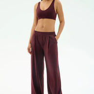 Splits59 Airweight Scoop Back Bra Sports Bra Workout Set Dark Cherry Red 