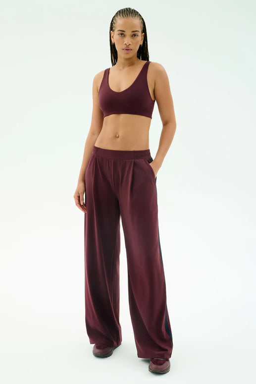 Splits59 Airweight Scoop Back Bra Sports Bra Workout Set Dark Cherry Red 