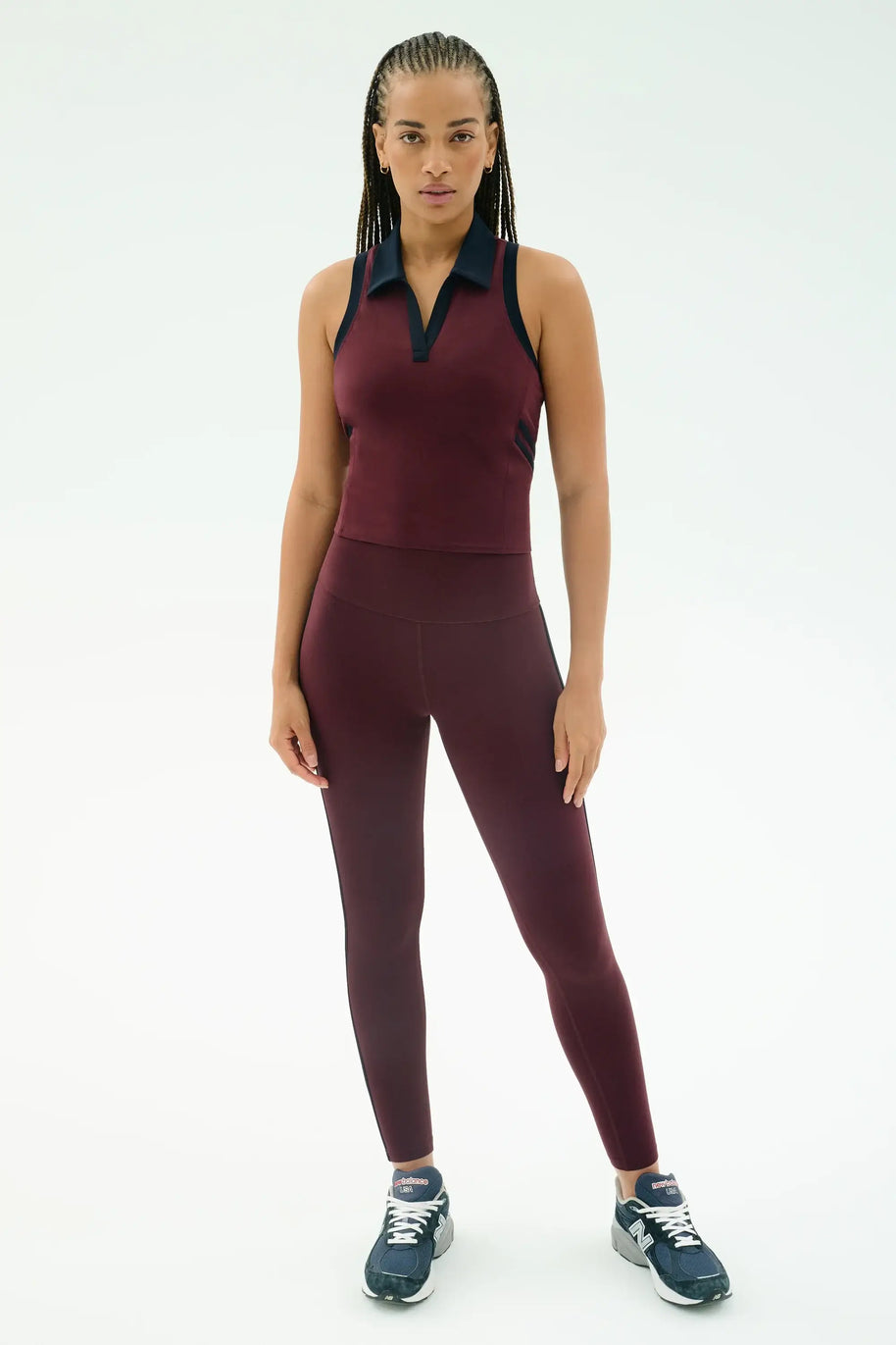 Splits59 Amber Airweight High Waist 7/8 Legging Yoga Set Dark Cherry Red