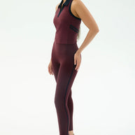 Splits59 Amber Airweight High Waist 7/8 Legging Yoga Set Dark Cherry Red