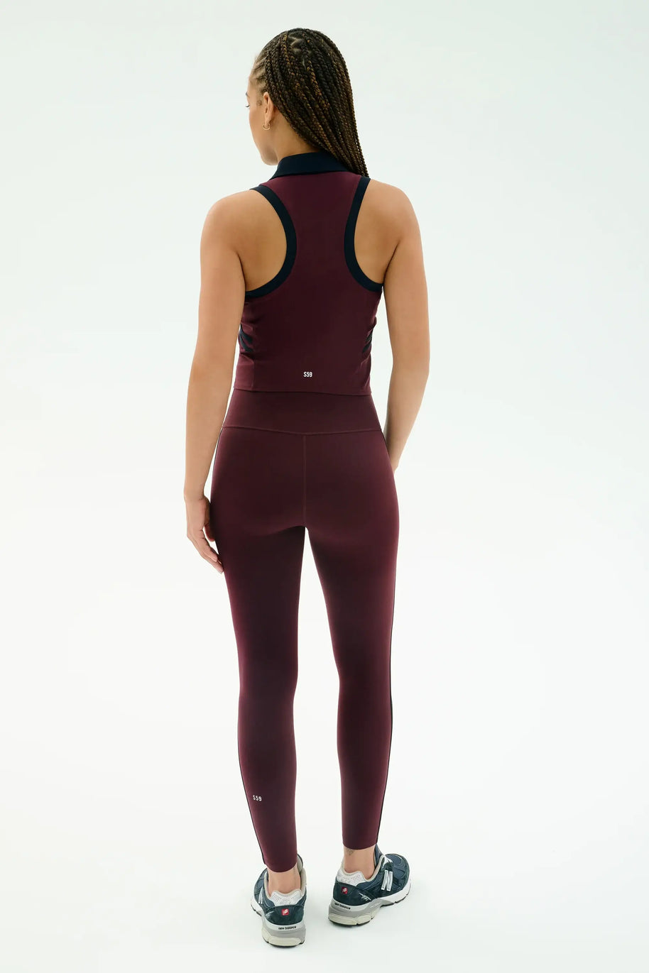 Splits59 Amber Airweight High Waist 7/8 Legging Yoga Set Dark Cherry Red